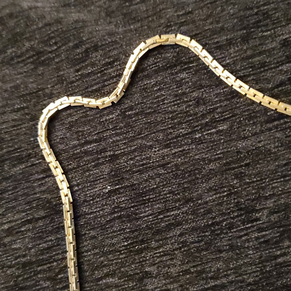 VINTAGE TRIFARI GOLD TONE BOX CHAIN Necklace 35 Inch Long T Hang Tag - Picture 4 of 7